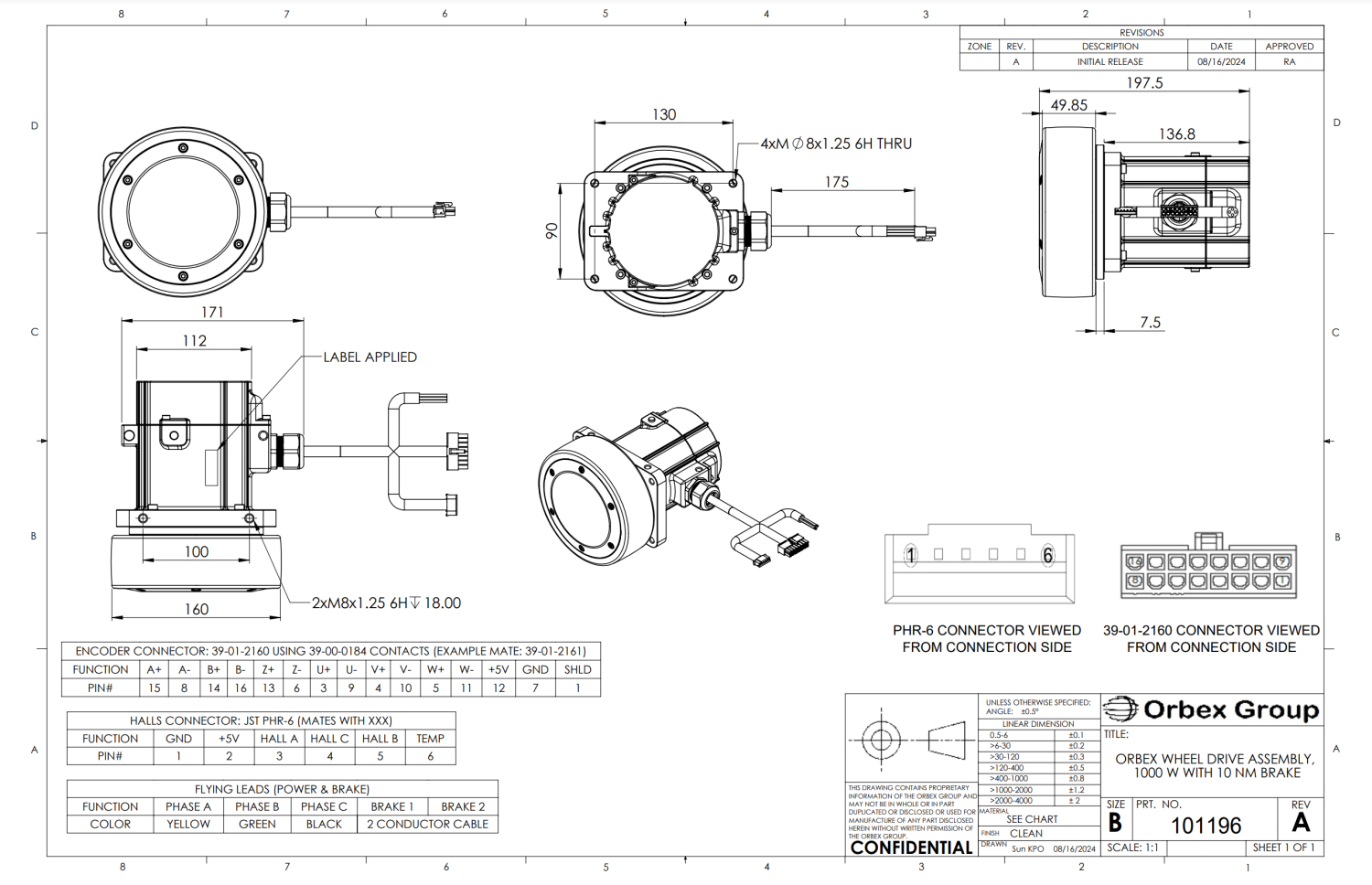 CWD1000B Dimensions