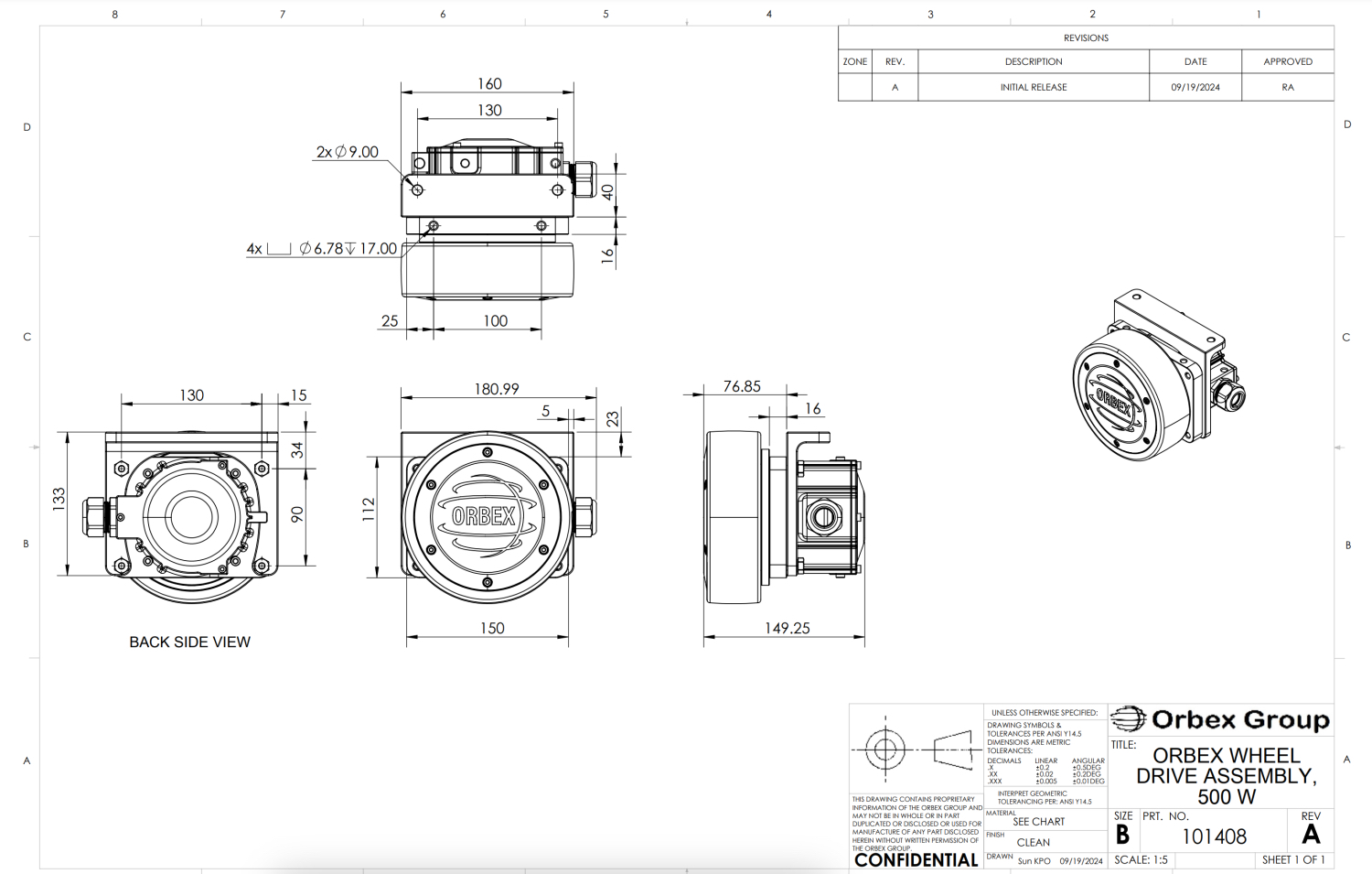 CWD500 Dimensions